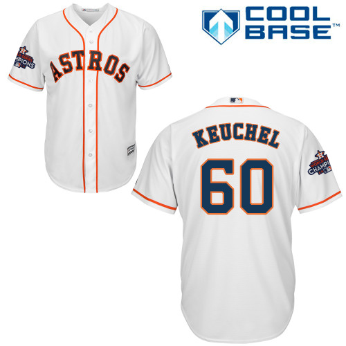 Astros #60 Dallas Keuchel White Cool Base World Series Champions Stitched Youth MLB Jersey - Click Image to Close